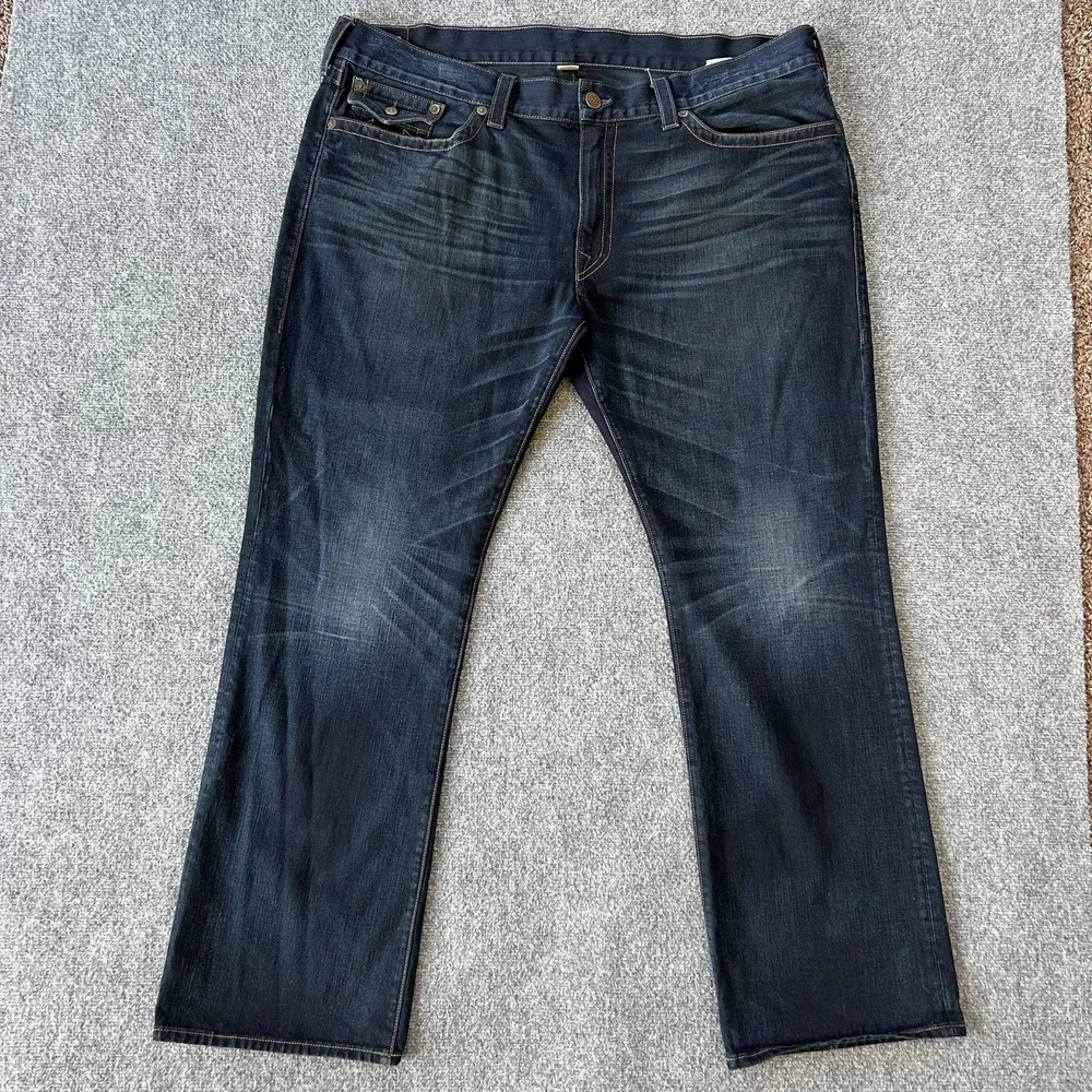True Religion Billy Relaxed Bootcut‎ Jeans Mens 44x34 Blue Dark Wash Denim